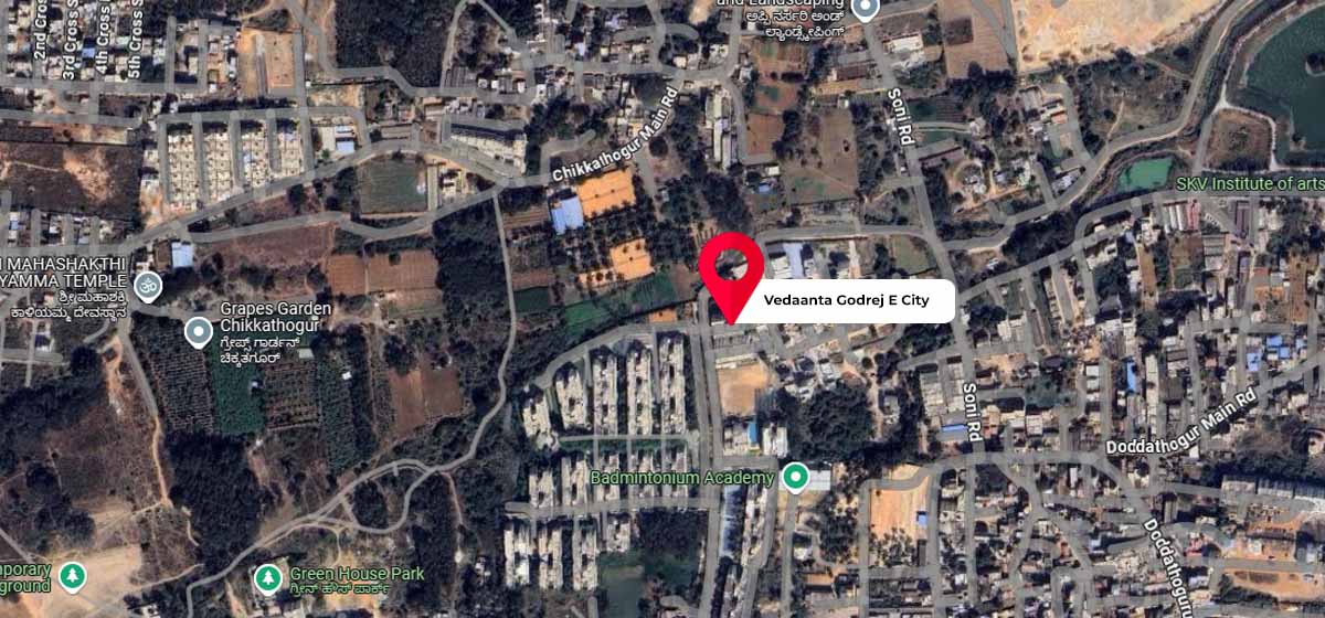 Vedaanta Godrej E City google map location