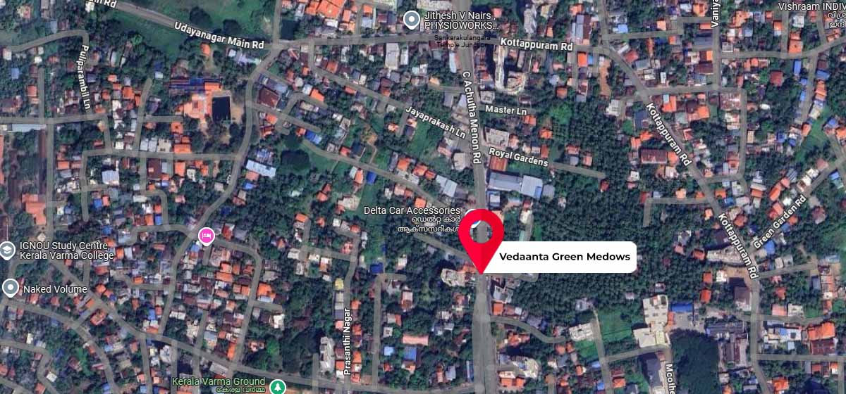 Vedaanta Green Medows google map location