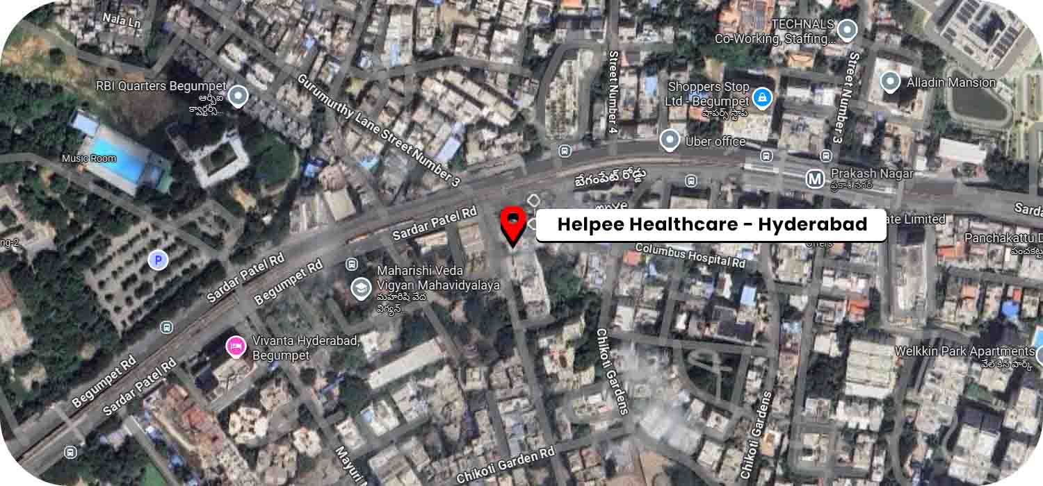 Helpee Elder Care Hyderabad google map location